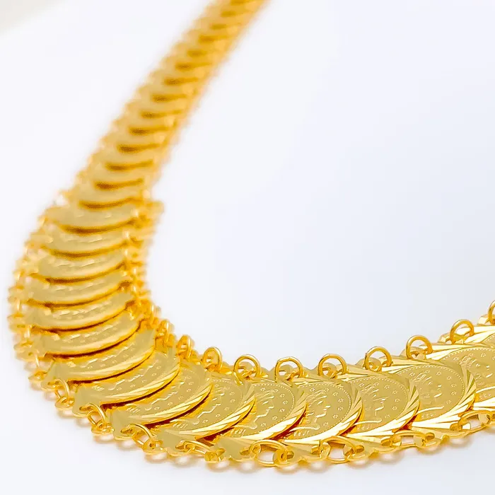 Necklaces Andaaz Jewelers Ethereal Interlinked Coin 22k Gold Necklace