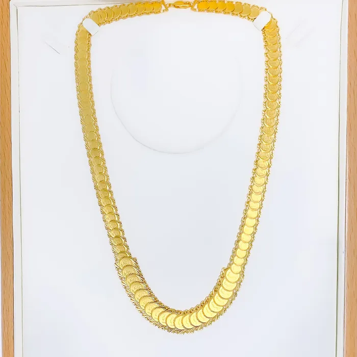 Necklaces Andaaz Jewelers Ethereal Interlinked Coin 22k Gold Necklace