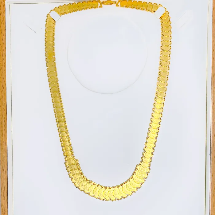Necklaces Andaaz Jewelers Ethereal Interlinked Coin 22k Gold Necklace