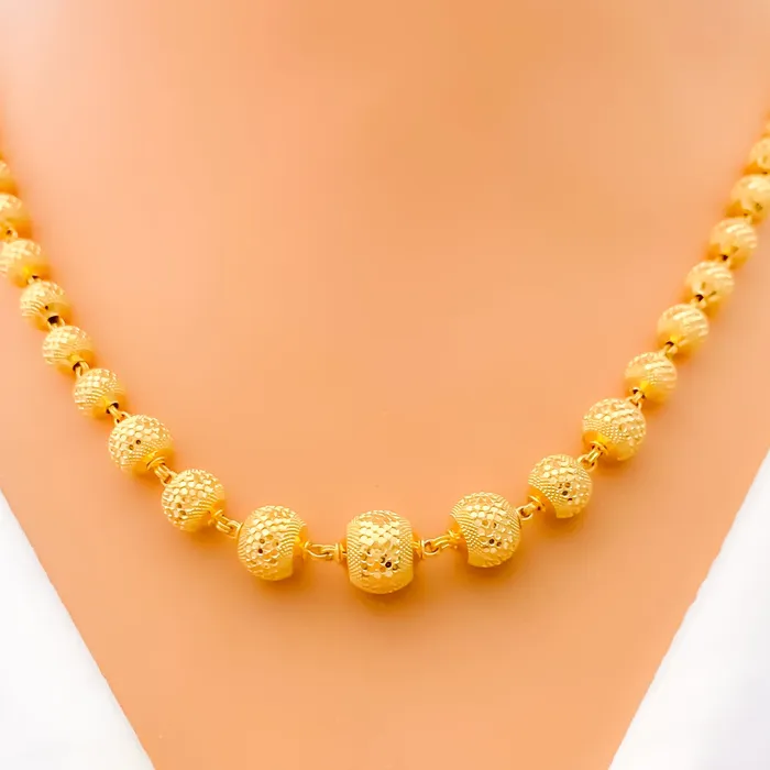 Necklaces Andaaz Jewelers Graduated Disco Orb 22k Gold Necklace