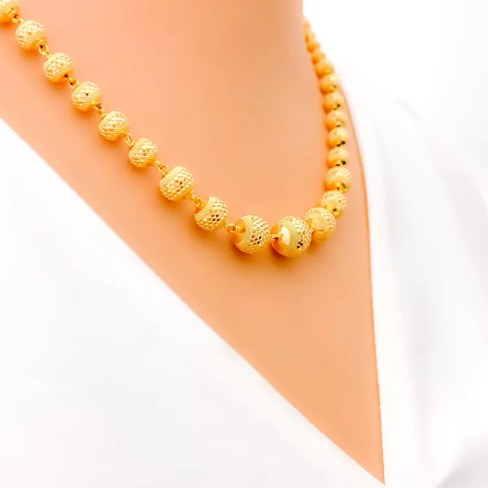 Necklaces Andaaz Jewelers Graduated Disco Orb 22k Gold Necklace