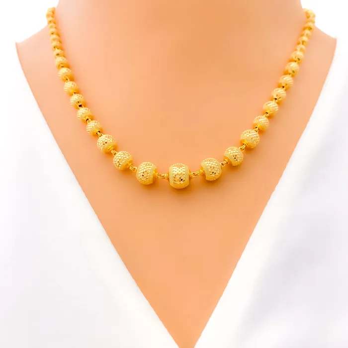 Necklaces Andaaz Jewelers Graduated Disco Orb 22k Gold Necklace