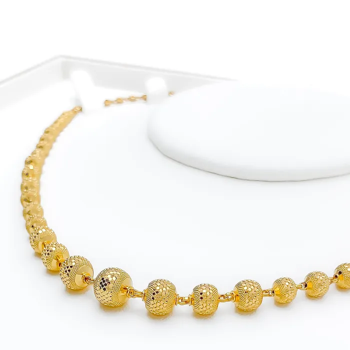 Necklaces Andaaz Jewelers Graduated Disco Orb 22k Gold Necklace