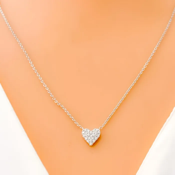 Necklaces Andaaz Jewelers Timeless Beautiful Heart Shaped 18k Gold Diamond Necklace Necklaces Andaaz Jewelers Timeless Beautiful Heart Shaped 18k Gold Diamond Necklace