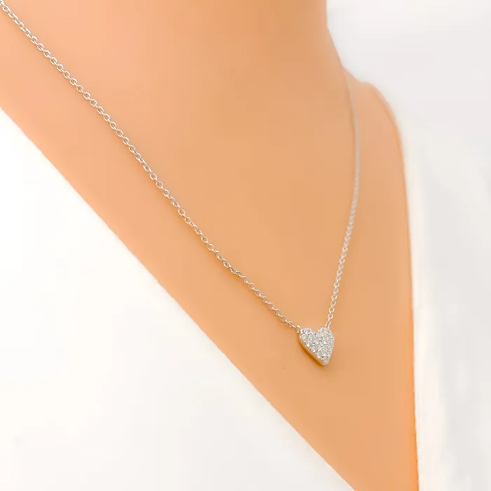 Necklaces Andaaz Jewelers Timeless Beautiful Heart Shaped 18k Gold Diamond Necklace