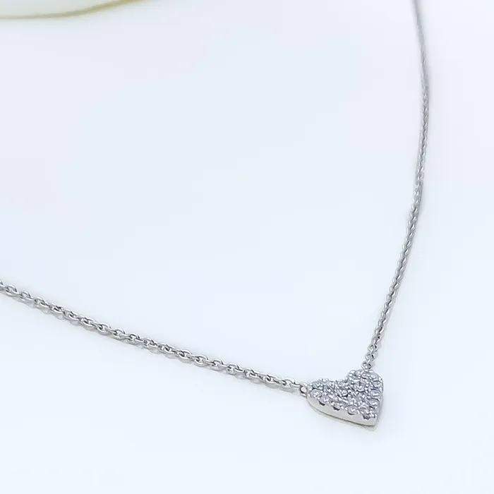 Necklaces Andaaz Jewelers Timeless Beautiful Heart Shaped 18k Gold Diamond Necklace