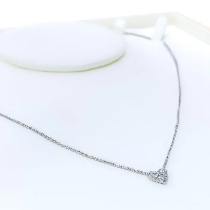 Necklaces Andaaz Jewelers Timeless Beautiful Heart Shaped 18k Gold Diamond Necklace