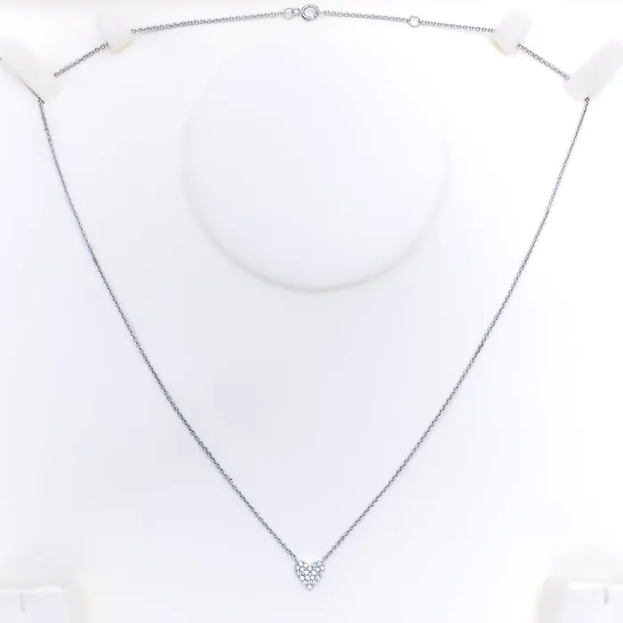 Necklaces Andaaz Jewelers Timeless Beautiful Heart Shaped 18k Gold Diamond Necklace