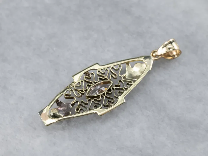 Necklaces Antique Diamond Green Gold Filigree Pendant Market Square Jewelers Necklaces Antique Diamond Green Gold Filigree Pendant Market Square Jewelers