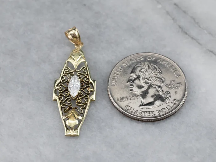 Necklaces Antique Diamond Green Gold Filigree Pendant Market Square Jewelers Necklaces Antique Diamond Green Gold Filigree Pendant Market Square Jewelers