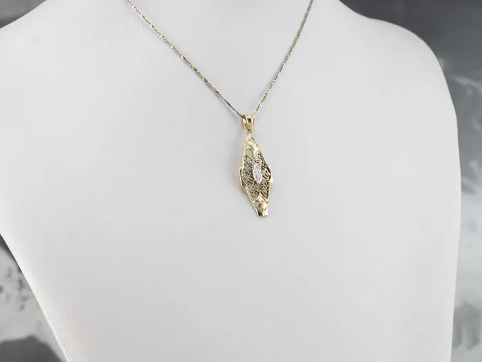 Necklaces Antique Diamond Green Gold Filigree Pendant Market Square Jewelers Necklaces Antique Diamond Green Gold Filigree Pendant Market Square Jewelers
