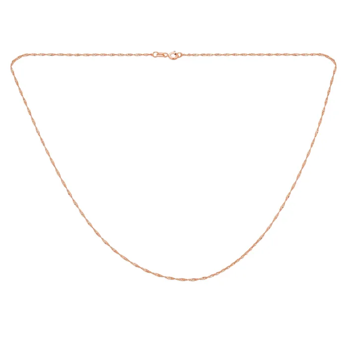 Necklaces BlingJewelry Wholesale Thin 15MM Singapore Twisted Rope Chain Necklace Rose Gold Plated Silver Necklaces BlingJewelry Wholesale Thin 15MM Singapore Twisted Rope Chain Necklace Rose Gold Plated Silver