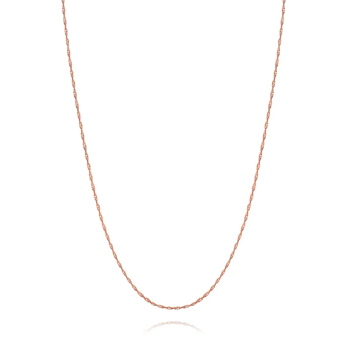 Necklaces BlingJewelry Wholesale Thin 15MM Singapore Twisted Rope Chain Necklace Rose Gold Plated Silver