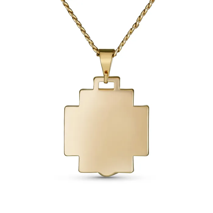 Necklaces BlingJewelry Wholesale Unisex Yellow Gold Plated Pendant Necklace with Jesus Christ Cross Medallion