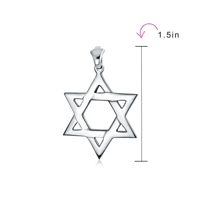 Necklaces Classic Judaica Star of David Pendant Necklace in Sterling Silver for Teens Men BlingJewelry Wholesale Necklaces Classic Judaica Star of David Pendant Necklace in Sterling Silver for Teens Men BlingJewelry Wholesale