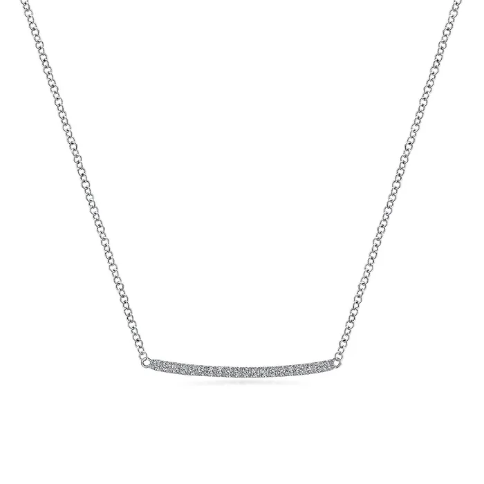 Necklaces Gabriel Co Gabriel Co Curved Diamond Bar Necklace