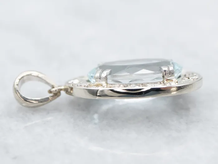 Necklaces Market Square Jewelers Alluring Blue Topaz and Diamond Halo Pendant Necklaces Market Square Jewelers Alluring Blue Topaz and Diamond Halo Pendant