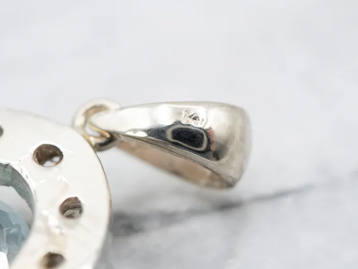 Necklaces Market Square Jewelers Alluring Blue Topaz and Diamond Halo Pendant Necklaces Market Square Jewelers Alluring Blue Topaz and Diamond Halo Pendant