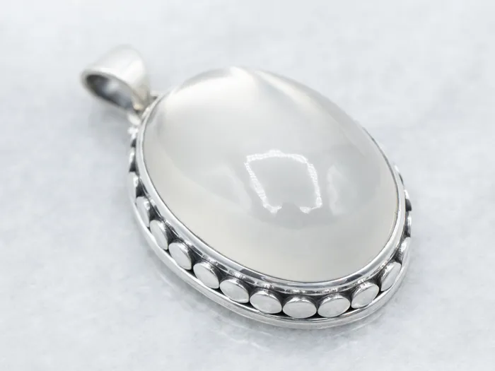 Necklaces Market Square Jewelers Sterling Silver Large Moonstone Pendant
