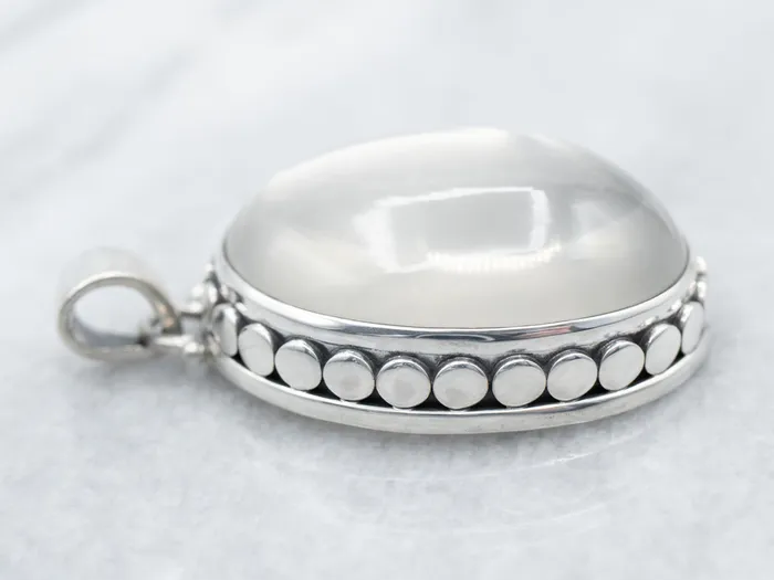 Necklaces Market Square Jewelers Sterling Silver Large Moonstone Pendant Necklaces Market Square Jewelers Sterling Silver Large Moonstone Pendant