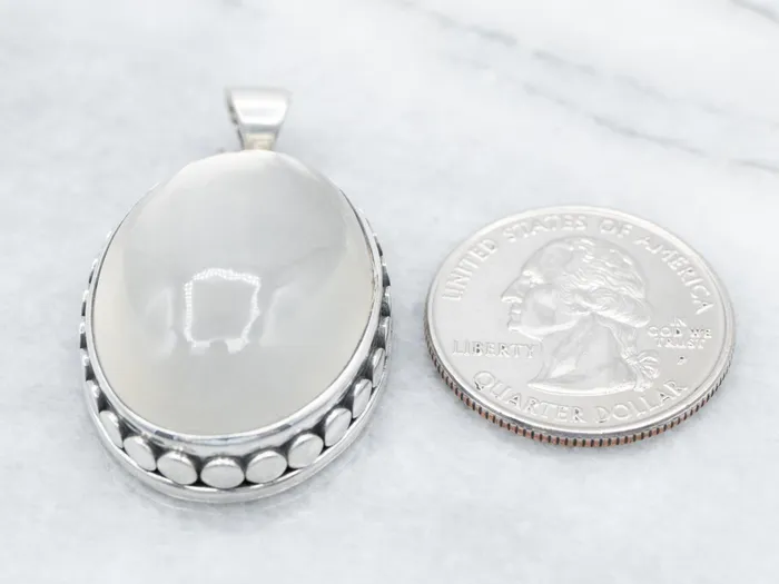 Necklaces Market Square Jewelers Sterling Silver Large Moonstone Pendant Necklaces Market Square Jewelers Sterling Silver Large Moonstone Pendant