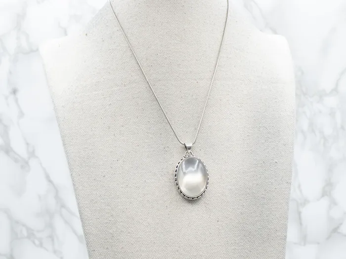 Necklaces Market Square Jewelers Sterling Silver Large Moonstone Pendant Necklaces Market Square Jewelers Sterling Silver Large Moonstone Pendant