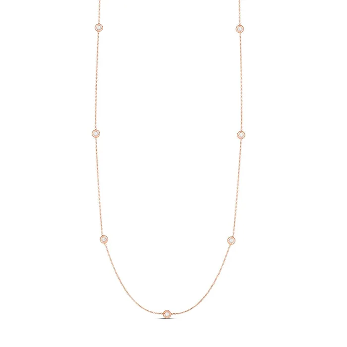 Necklaces Roberto Coin Roberto Coin Bezel Set Diamond Station Necklace