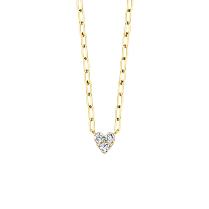 Necklaces Shy Creation Shy Creation Diamond Heart Paper Clip Necklace 041 CT