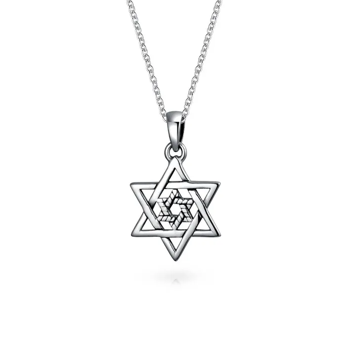 Necklaces Small Hanukkah Magen Judaica Star Of David Pendant Necklace in Sterling Silver BlingJewelry Wholesale Necklaces Small Hanukkah Magen Judaica Star Of David Pendant Necklace in Sterling Silver BlingJewelry Wholesale