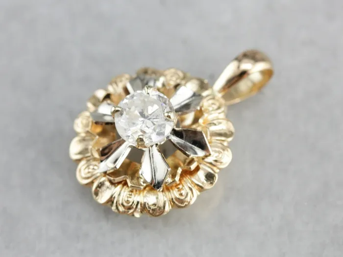 Necklaces Yellow and White Gold Diamond Pinwheel Pendant Market Square Jewelers Necklaces Yellow and White Gold Diamond Pinwheel Pendant Market Square Jewelers