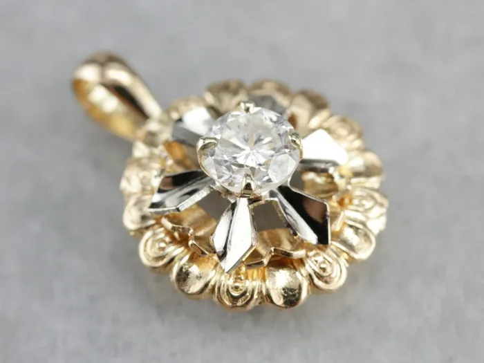 Necklaces Yellow and White Gold Diamond Pinwheel Pendant Market Square Jewelers Necklaces Yellow and White Gold Diamond Pinwheel Pendant Market Square Jewelers