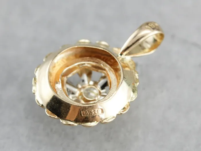 Necklaces Yellow and White Gold Diamond Pinwheel Pendant Market Square Jewelers Necklaces Yellow and White Gold Diamond Pinwheel Pendant Market Square Jewelers