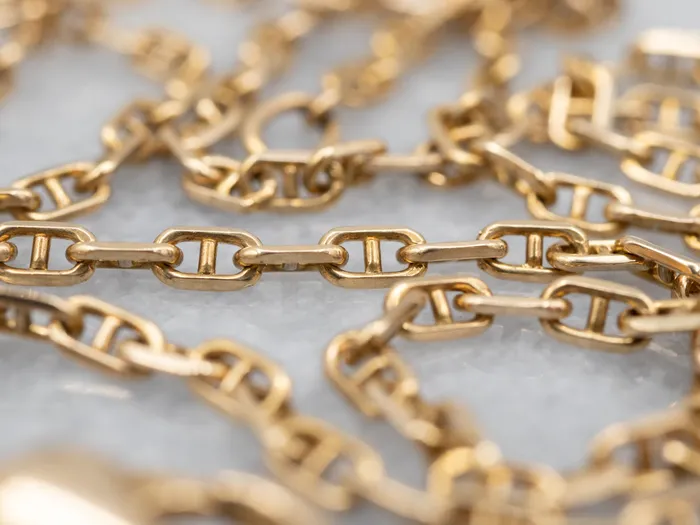 Necklaces Yellow Gold Anchor Link Chain with Lobster Clasp Market Square Jewelers