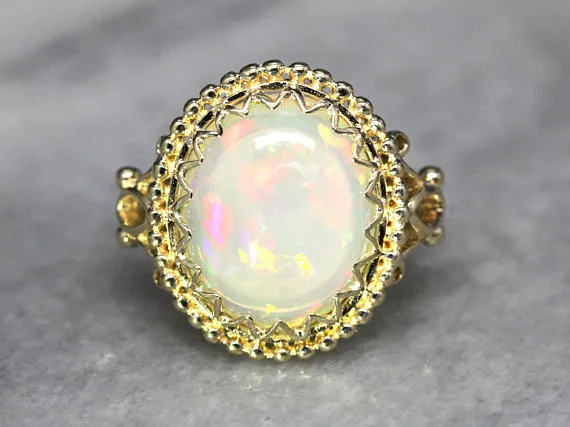 Ornate Vintage Opal Statement Ring in Yellow Gold Market Square Jewelers Rings Ornate Vintage Opal Statement Ring in Yellow Gold Market Square Jewelers Rings