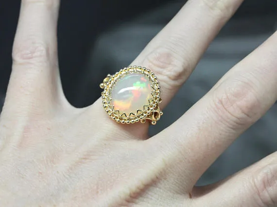 Ornate Vintage Opal Statement Ring in Yellow Gold Market Square Jewelers Rings Ornate Vintage Opal Statement Ring in Yellow Gold Market Square Jewelers Rings