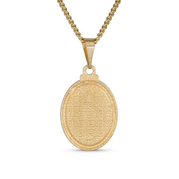 Our Lady Of Guadalupe Virgin Mary Pendant Necklace Gold Plated Brass DiamondCut BlingJewelry Wholesale Necklaces