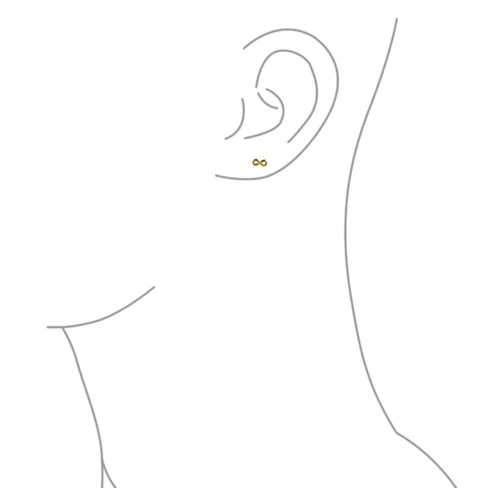 Petite 14K Gold Infinity Stud Earrings with Secure Screw Back for Girlfriend BlingJewelry Wholesale Earrings Petite 14K Gold Infinity Stud Earrings with Secure Screw Back for Girlfriend BlingJewelry Wholesale Earrings