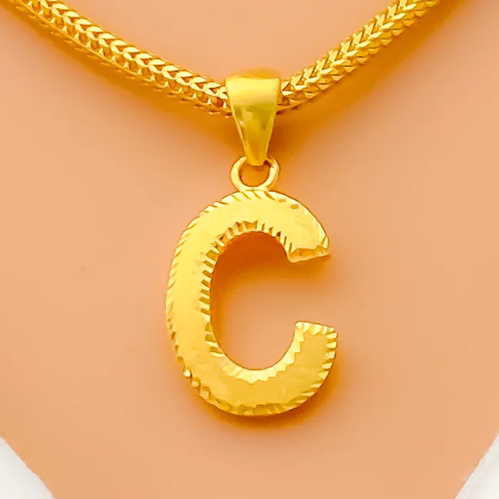 PreStyled Sets Andaaz Jewelers C 22k Gold Letter Pendant