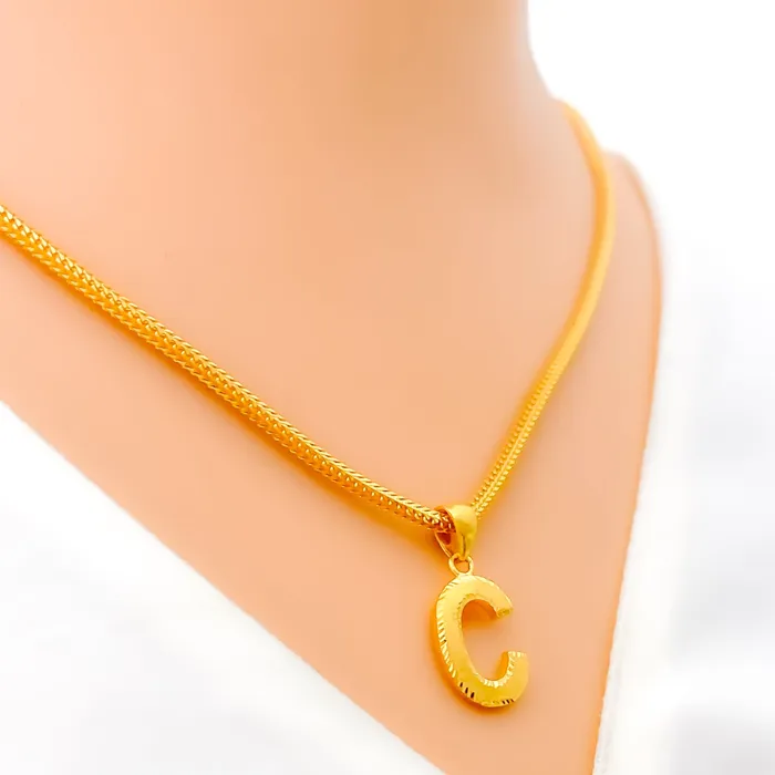 PreStyled Sets Andaaz Jewelers C 22k Gold Letter Pendant