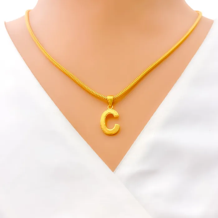 PreStyled Sets Andaaz Jewelers C 22k Gold Letter Pendant