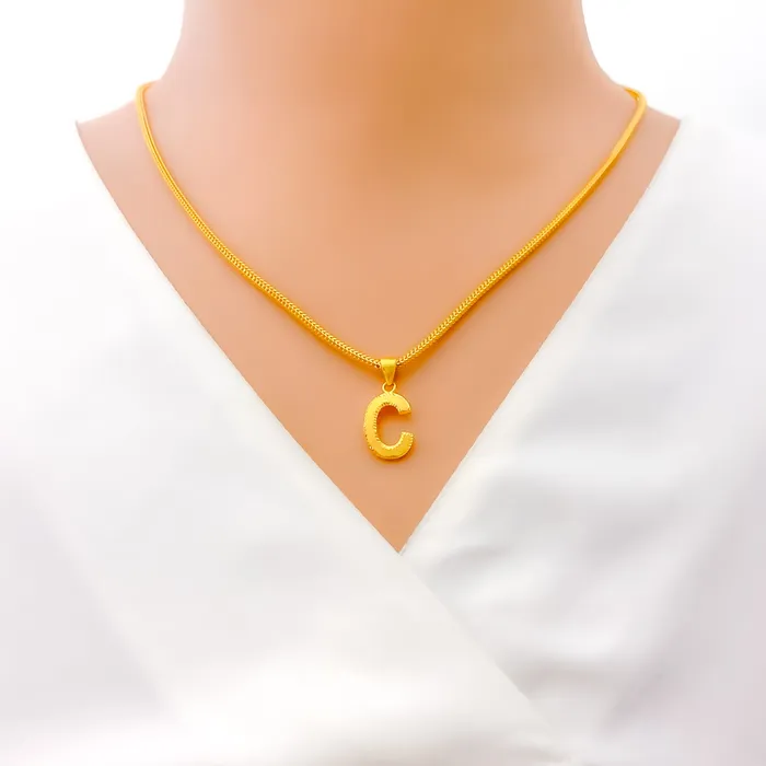 PreStyled Sets Andaaz Jewelers C 22k Gold Letter Pendant