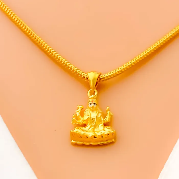 PreStyled Sets Andaaz Jewelers Distinct Decorative 22k Gold Lakshmi Pendant