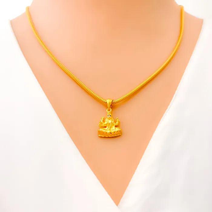PreStyled Sets Andaaz Jewelers Distinct Decorative 22k Gold Lakshmi Pendant