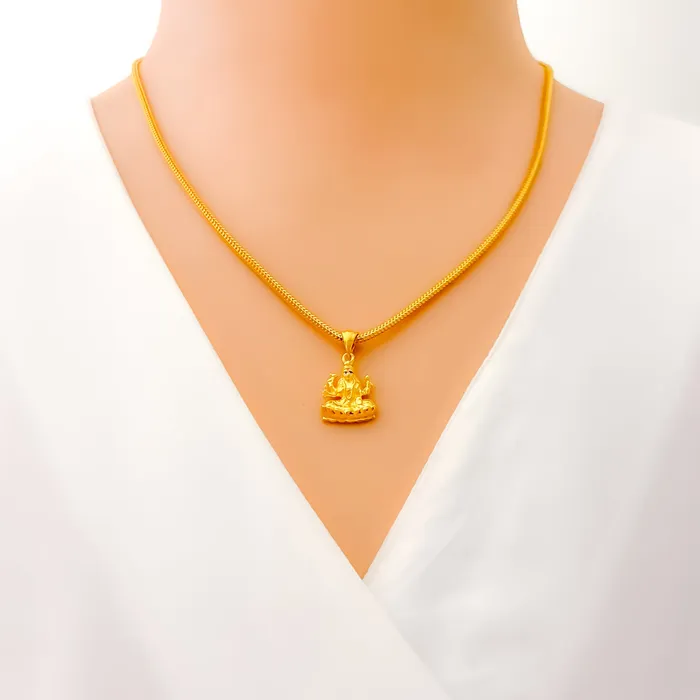 PreStyled Sets Andaaz Jewelers Distinct Decorative 22k Gold Lakshmi Pendant