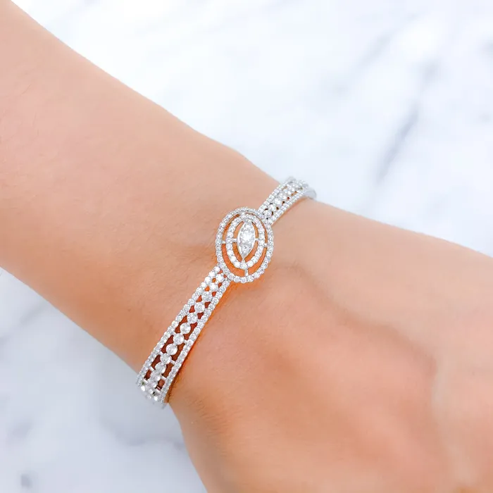 PreStyled Sets Andaaz Jewelers Modern White Gold Diamond 18k Gold Bangle Bracelet
