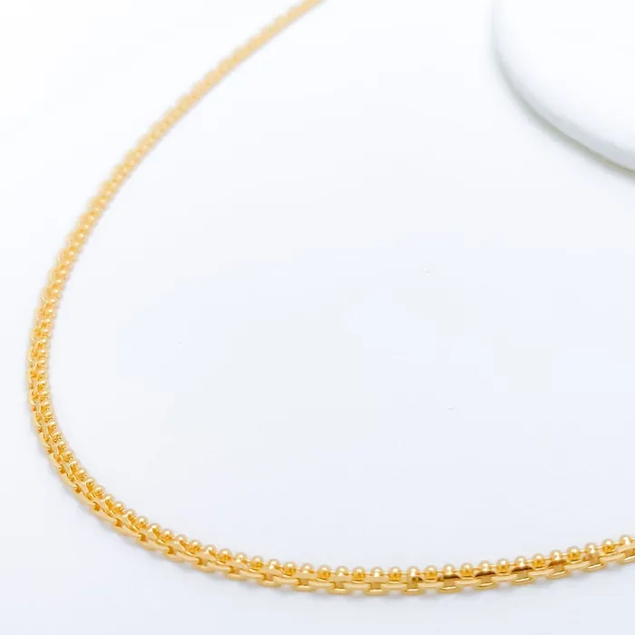 PreStyled Sets Andaaz Jewelers Petite Flat 22K Gold Beaded Chain 18
