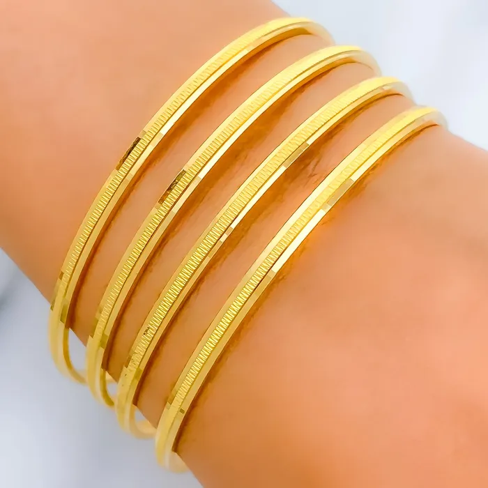 PreStyled Sets Andaaz Jewelers Refined Reflective 22K Gold Versatile Bangles PreStyled Sets Andaaz Jewelers Refined Reflective 22K Gold Versatile Bangles