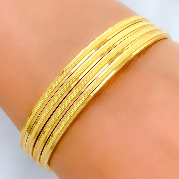 PreStyled Sets Andaaz Jewelers Refined Reflective 22K Gold Versatile Bangles