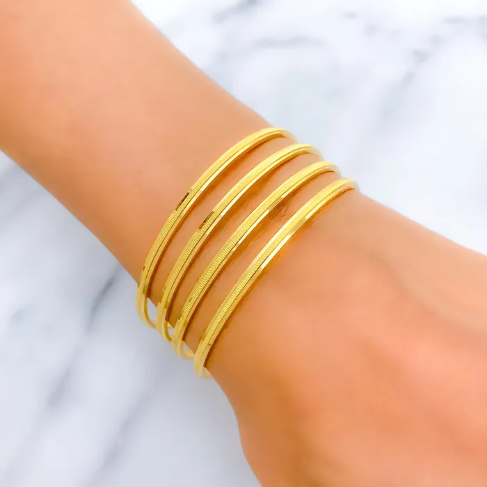 PreStyled Sets Andaaz Jewelers Refined Reflective 22K Gold Versatile Bangles