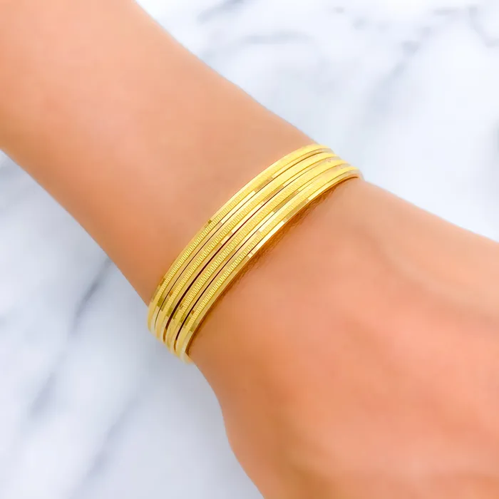 PreStyled Sets Andaaz Jewelers Refined Reflective 22K Gold Versatile Bangles